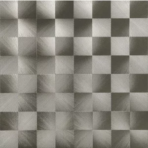 GRESIE 6JS089 - 60X60 cm, porțelanată metalică, gri-antracit, rectificată, glazurată, cu model geometric în relief, ideală pentru placări decorative interioare.