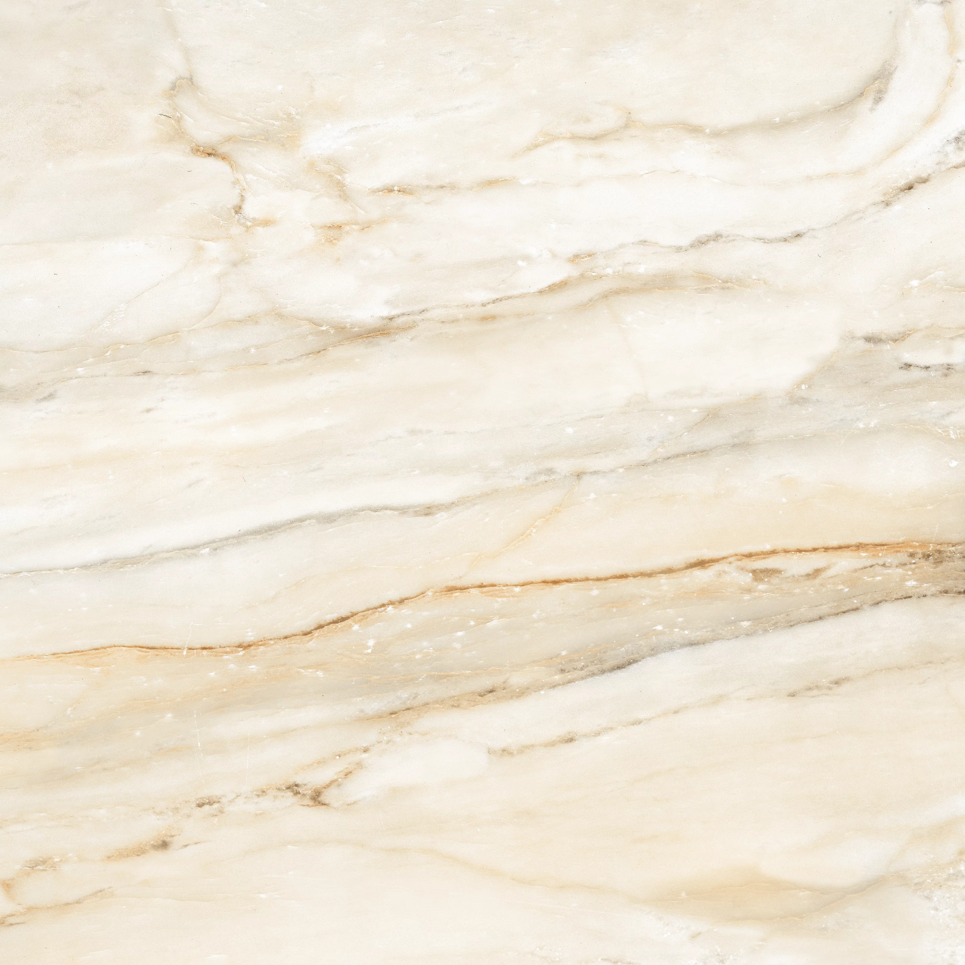 GRESIE ROZA GOLD - 60X60 cm, porțelanată lucioasă, cu nuanțe calde de crem și nervuri delicate, rectificată, ideală pentru spații elegante.