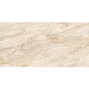 GRESIE ROMANIA GRIS - 60X120 cm, porțelanată lucioasă, rectificată, glazurată, aspect elegant de piatra naturala in nuante de bej-crem cu venatura gri-bej.