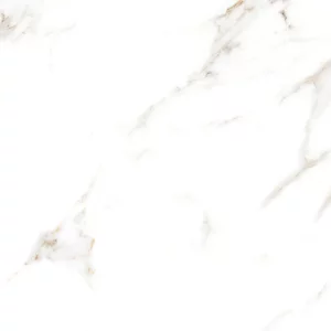 GRESIE 1006 - 60X60 cm, porțelanată lucioasă, rectificata, alb cu venaturi subtile gri-maronii, pentru un design luminos și elegant.