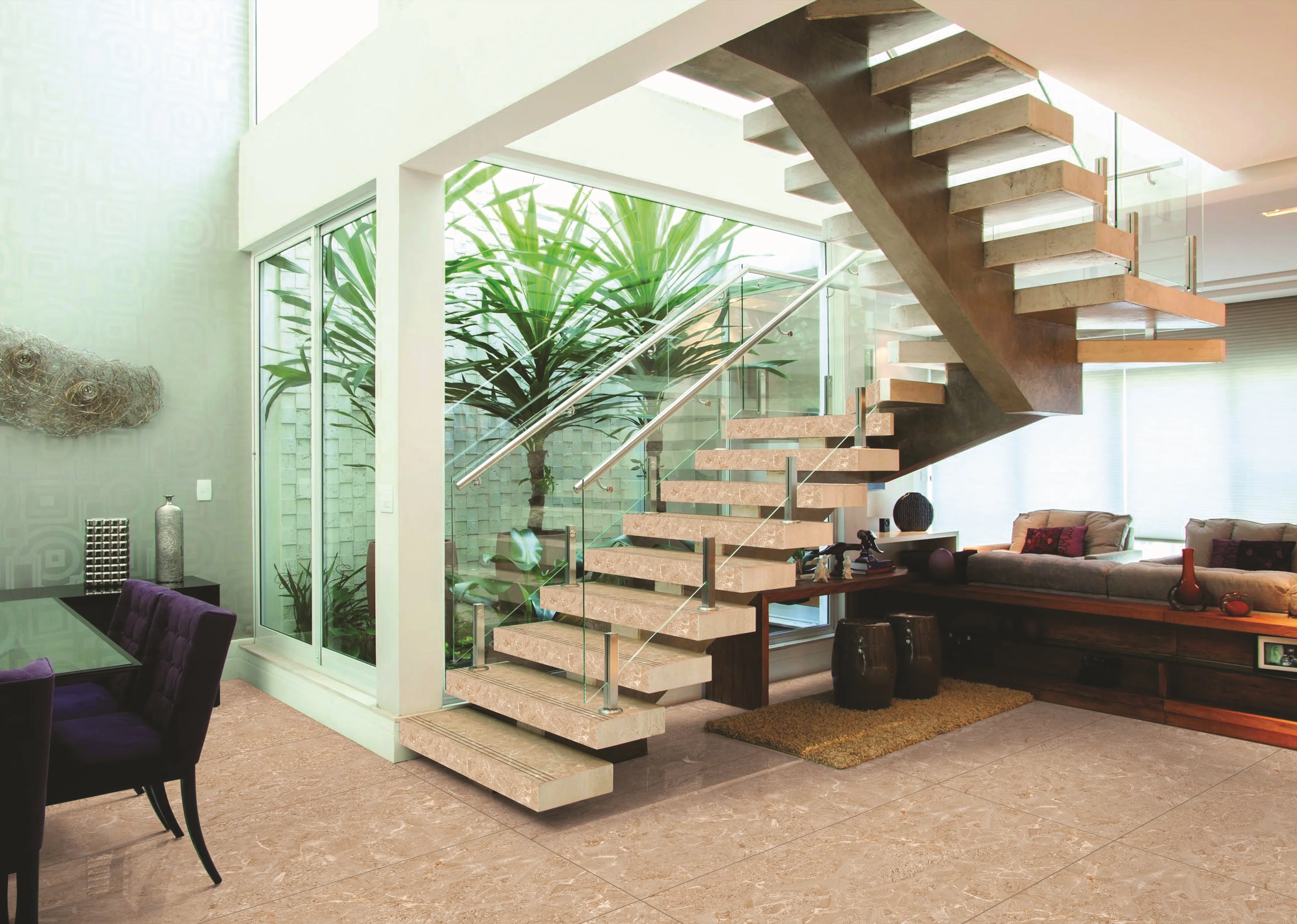 Treapta gresie, portelanata, 30X120 cm, PARADISO BEIGE, bej, lucioasa, rectificata