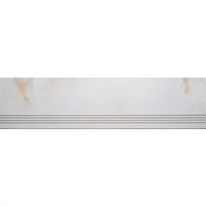 TREAPTA GRESIE JENY BEIGE - 120X30 cm, portelanată, glazurată, lucioasă, rectificată, ideală pentru spații interioare și exterioare, aspect de marmura Onyx in nuante de bej si crem.