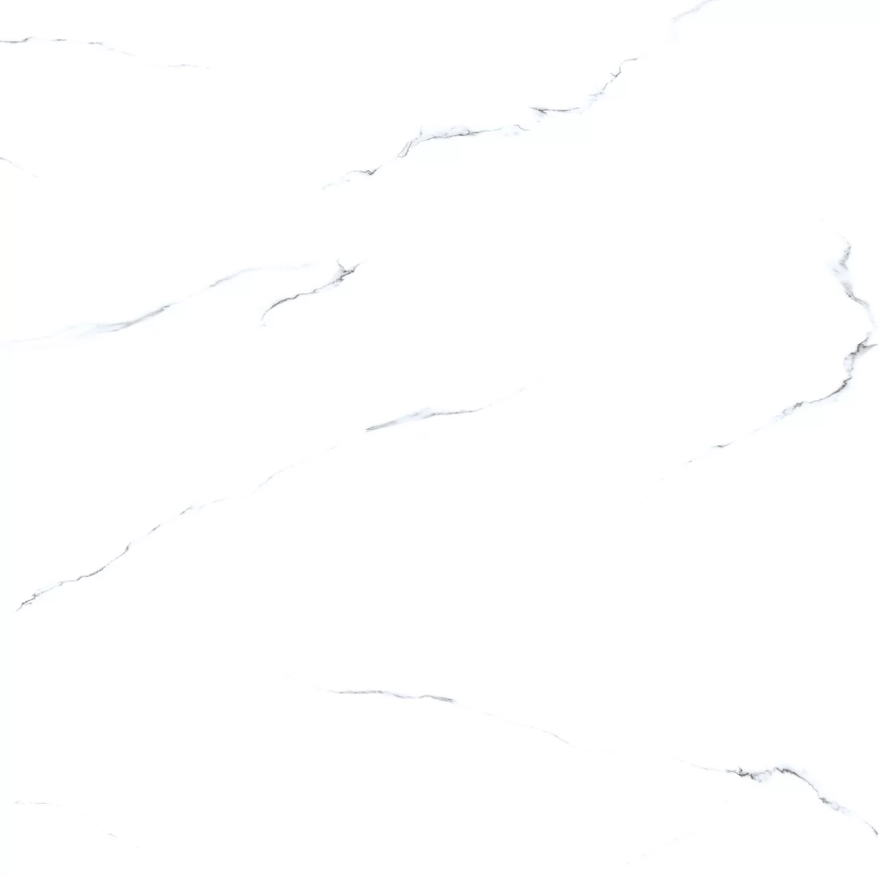 GRESIE EAGLE WHITE - 60X60 cm, portelanată, glazurată, rectificata, lucioasă, alb marmorat cu fine venaturi gri, ideală pentru interioare elegante.