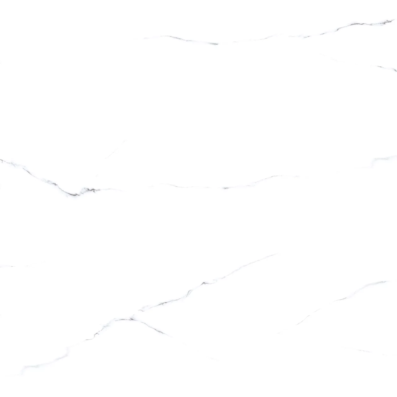 GRESIE EAGLE WHITE - 60X60 cm, portelanată, glazurată, rectificata, lucioasă, alb marmorat cu fine venaturi gri, ideală pentru interioare elegante.