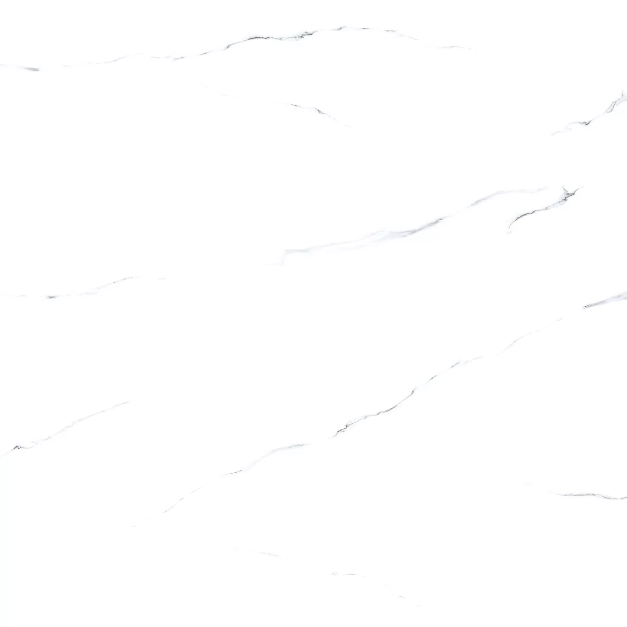 GRESIE EAGLE WHITE - 60X60 cm, portelanată, glazurată, rectificata, lucioasă, alb marmorat cu fine venaturi gri, ideală pentru interioare elegante.