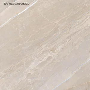 GRESIE MEXICAN CHOCO (305) - 60X60 cm, porțelanată, lucioasă, cu aspect marmorat bej, perfectă pentru interioare elegante și calde.