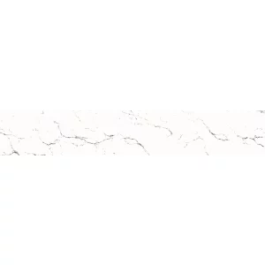CONTRATREAPTA GRESIE CARGO WHITE - 17X120 cm, portelanata, glazurata, rectificata, cu finisaj lucios alb cu vinișoare gri, perfectă pentru completarea scărilor moderne, interior și exterior.