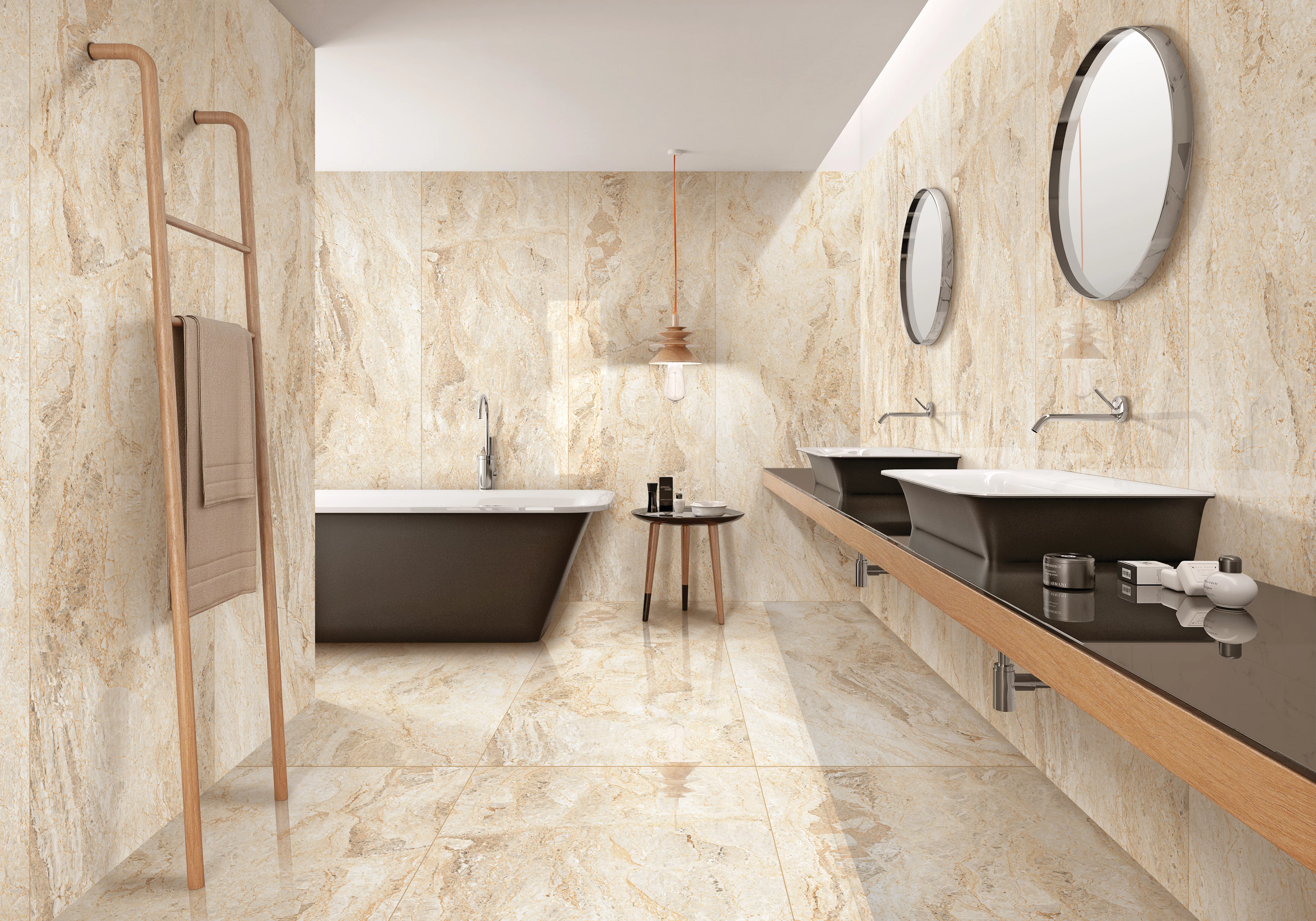 GRESIE interior, portelanata ,EMPRO BEIGE 80X240, bej, lucioasa, rectificata