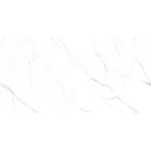 GRESIE CALACATTA SILVER CHAIN GRANDE - 80X160 cm, porțelanată, rectificata, lucioasă, alb intens cu vene gri-argintii elegante, aspect marmură Calacatta.