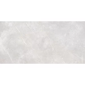 GRESIE FLURRY BIANCO GRANDE - 80X160 cm, porțelanată, rectificata, suprafata super lucioasă high glossy, nuanțe gri deschis cu nervuri discrete, aspect marmură modernă.