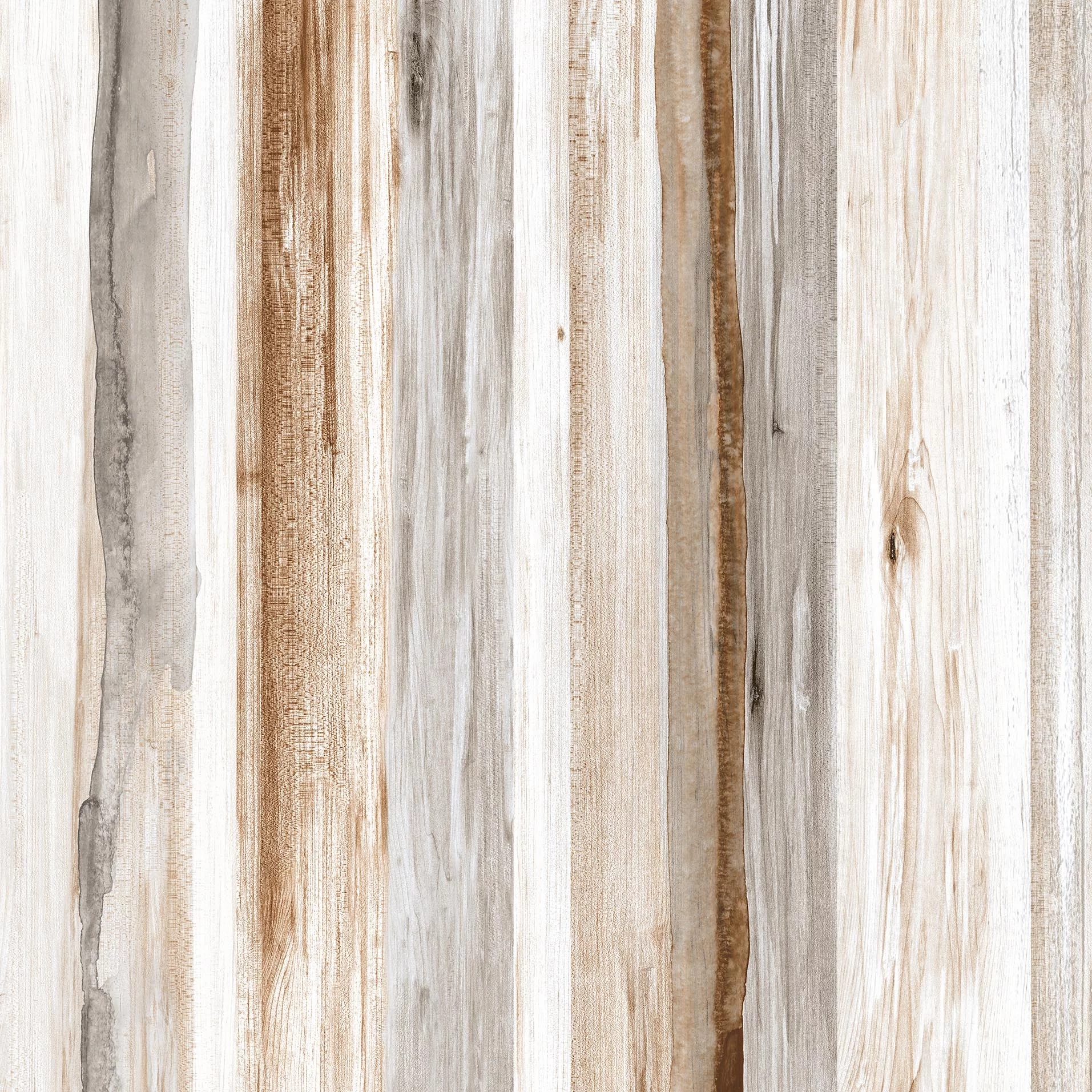 GRESIE OLFUS WOOD WHITE - 60X60 cm, porțelanată, lucioasă, model imitatie lemn alb cu nuanțe naturale de bej și gri, rectificată, ideală pentru interioare elegante și moderne.