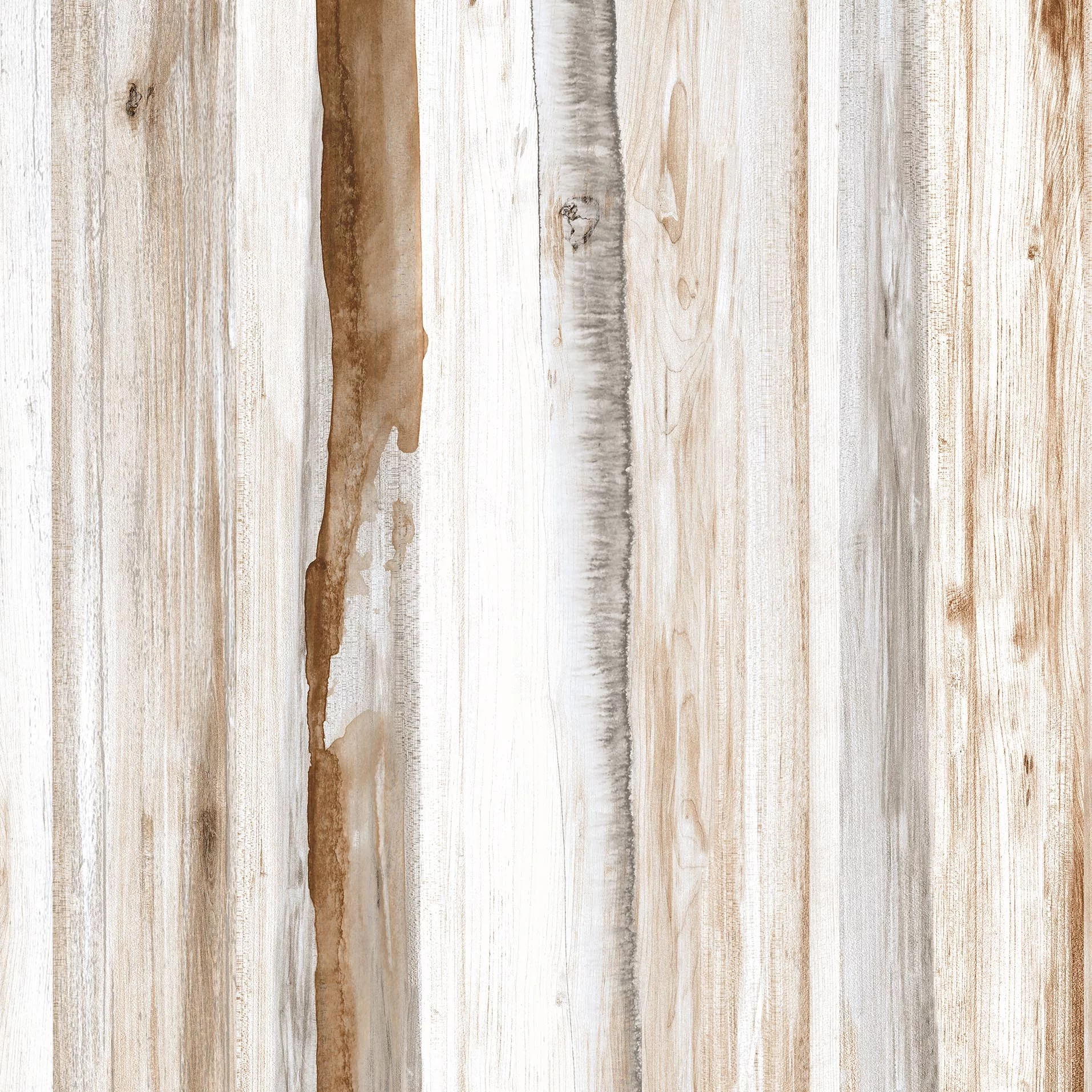 GRESIE OLFUS WOOD WHITE - 60X60 cm, porțelanată, lucioasă, model imitatie lemn alb cu nuanțe naturale de bej și gri, rectificată, ideală pentru interioare elegante și moderne.