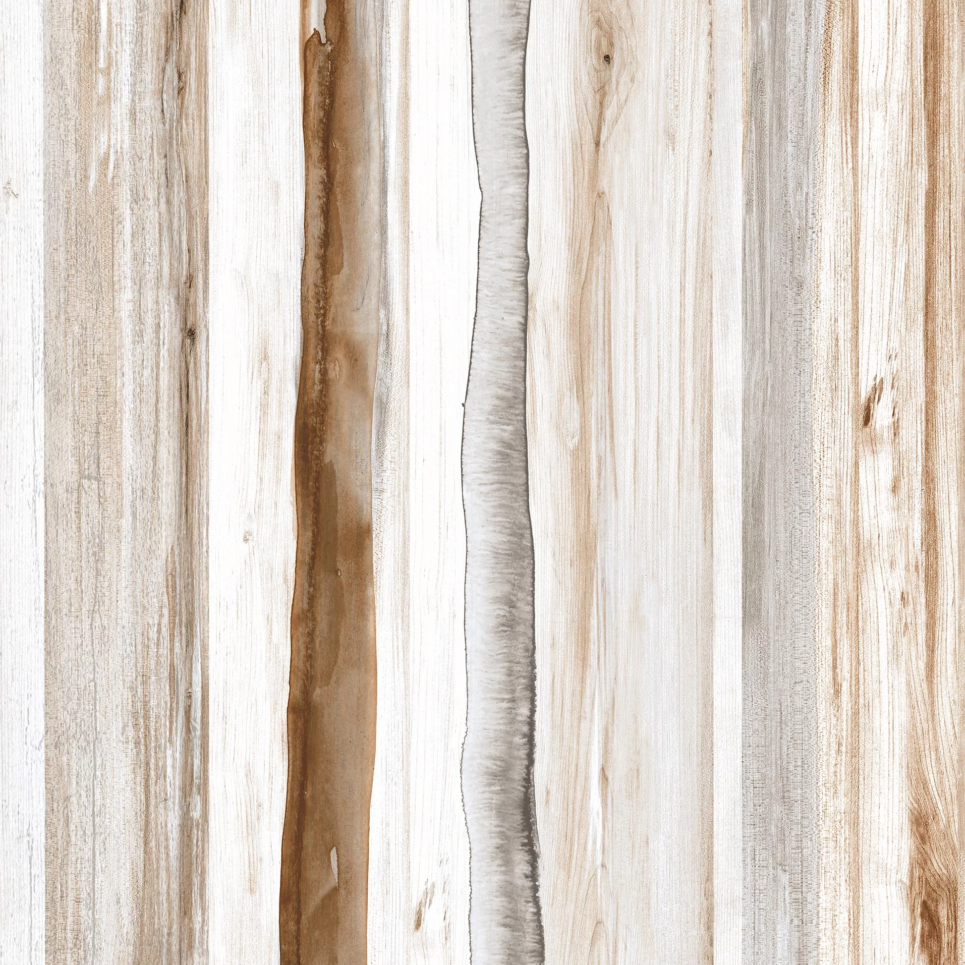 GRESIE OLFUS WOOD WHITE - 60X60 cm, porțelanată, lucioasă, model imitatie lemn alb cu nuanțe naturale de bej și gri, rectificată, ideală pentru interioare elegante și moderne.