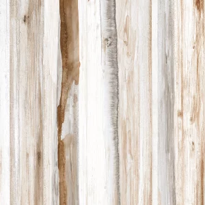 GRESIE OLFUS WOOD WHITE - 60X60 cm, porțelanată, lucioasă, model imitatie lemn alb cu nuanțe naturale de bej și gri, rectificată, ideală pentru interioare elegante și moderne.