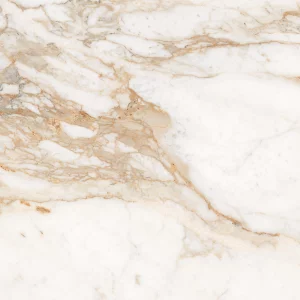 GRESIE CALACATTA GOLD GRANDE - 60X120 cm, porțelanată, lucioasă, finisaj marmură Calacatta cu inserții aurii și nuanțe calde de bej, ideală pentru spații interioare elegante și luxoase.