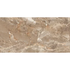 GRESIE THUNDER HONEY GRANDE - 60X120 cm, porțelanată, rectificată, cu finisaj super lucios, nuanțe calde de miere, bej și auriu, ideală pentru interioare elegante și luminoase.