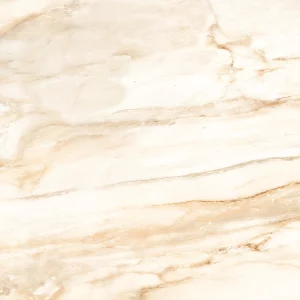 GRESIE AMRON GOLD - 60X60 cm, porțelanată, lucioasă, aspect de marmura naturala în nuanțe calde de crem și auriu deschis, cu vene delicate, ideală pentru interioare elegante și luminoase.