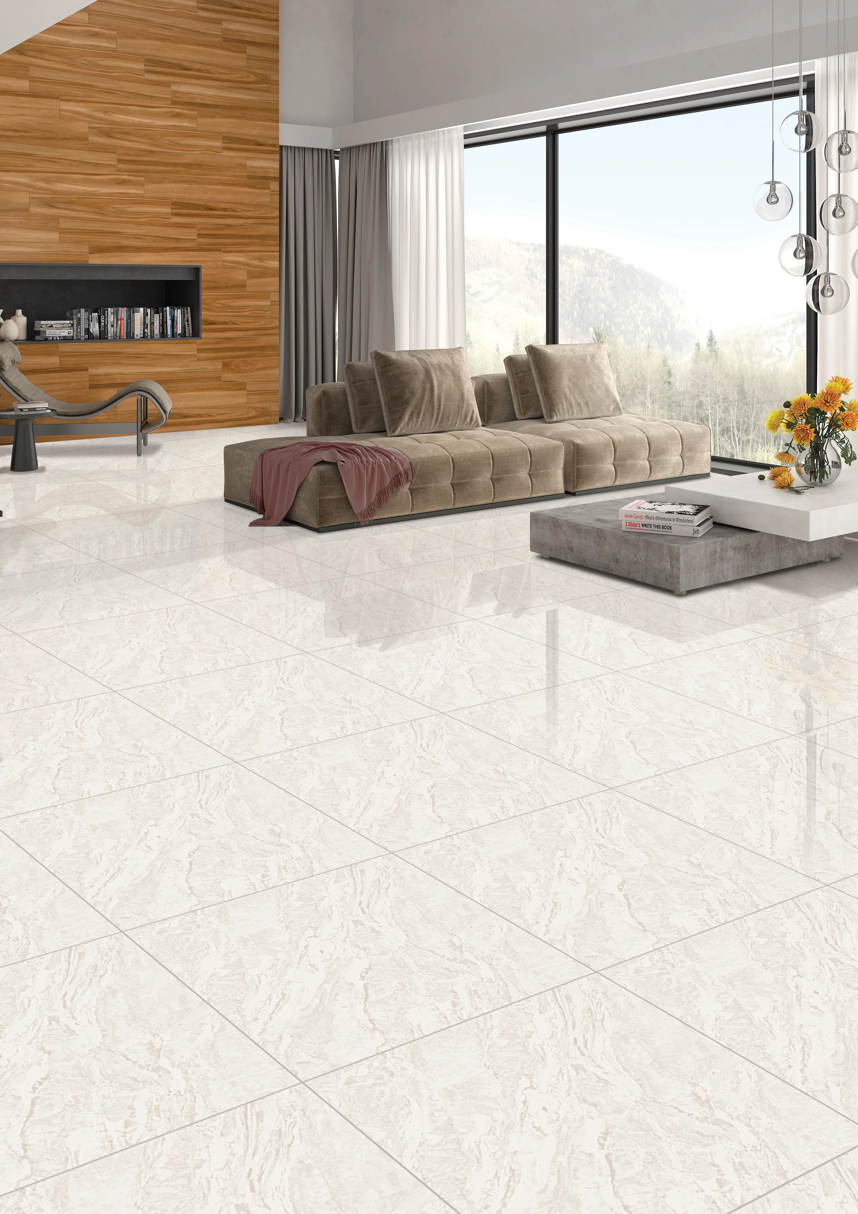 GRESIE CL-1026 SOLUBLE SALT - 60X60 cm, porțelanată, lucioasă și elegantă, realizată prin tehnologia Soluble Salt Nano, ideală pentru spații rezidențiale și comerciale cu trafic intens.