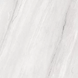 GRESIE MARBLE THASOS - 60X60 cm, porțelanată, în nuanțe de gri deschis cu vene fine, aspect de marmură naturală lucioasă, ideală pentru interioare elegante și moderne.