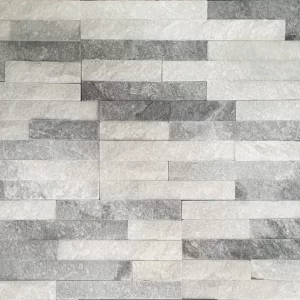 PIATRA NATURALA CS114A - 15X60 cm, în nuanțe de gri deschis și gri închis, ideal pentru placări interioare și exterioare cu un aspect modern și elegant.