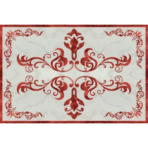 COVOR CERAMIC FC-66PHP36-2110 (6 PLACI) - 120X180 cm, model decorativ cu accente clasice pe fundal deschis. Format din 6 plăci, lucios, ușor de întreținut, ideal pentru interioare elegante.