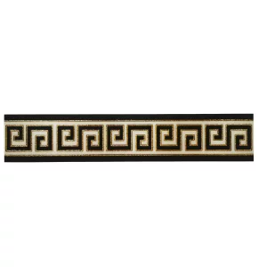 BRAU COVOR CERAMIC FC-10692-G - 11.5X60 cm, cu model geometric grecesc în alb și negru. Ideal pentru conturarea covoarelor ceramice din aceeași colecție.