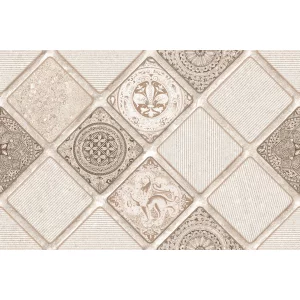 FAIANTA LIONKING 555 HL - 30X45 cm, ceramica, glazurată, mată, rectificată, design vintage-mediteranean în nuanțe calde de crem și bej, ideală pentru decor interior.