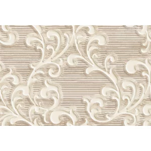 FAIANTA ROCK TRAVERTINE 509 HL 02 - 30X45 cm, ceramica glazurată, mată, cu model floral în relief, ideală pentru accente elegante pe pereți interiori.