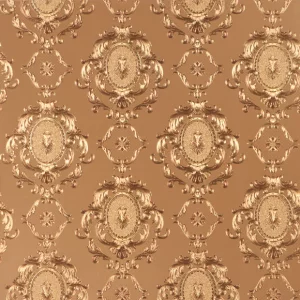 Tapet GOLD OPULENCE G096702 – 53x1000 cm (5.3 m²/ rola), PVC, lavabil, decor baroc auriu cu efect embosat pe fundal bronz satinat. 