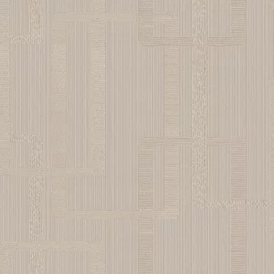 Tapet RHYTHM 811105 – 53x1000 cm (5.3 m²/ rola), model geometric modern în tonuri de bej. 