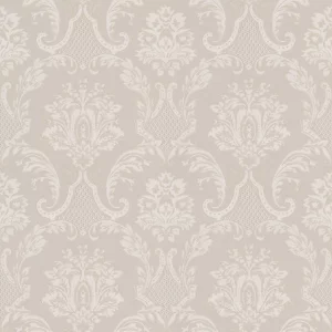 Tapet FLOWER CHARM 370406 – 53x1000 cm (5.3 m²/ rola), PVC, lavabil, model baroc floral rafinat si elegant, în tonuri de crem și bej. 