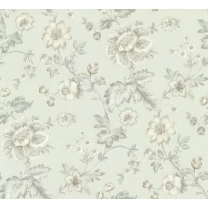 Tapet WILSON 825103 – 70x1000 cm (7 m² / rolă), PVC, lavabil, model floral clasic rafinat, în tonuri calde de crem și bej. 