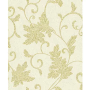 Tapet CARMELA GK 859303 – 53x1000 cm (5.3 m²/ rola), PVC, lavabil, model vegetal elegant în nuanțe bej-crem, textură fin embosată și reflexii subtile. 
