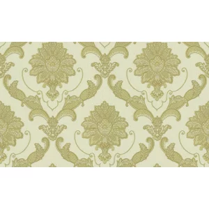 Tapet GRIES GK 87515 - 106x1000 cm (10.6 m²/ rolă), PVC, lavabil,  design clasic baroc, floral, bej cald și auriu, textura ușor in relief. 