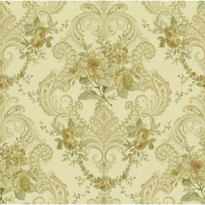 Tapet MAINZ GK 88346 – 53x1000 cm (5.3 m²/ rola), PVC, lavabil, model floral clasic, design baroc floral în tonuri calde, ideal pentru interioare elegante.