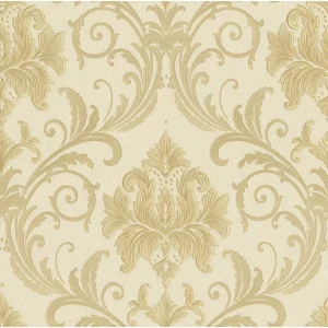 Tapet MAINZ GK 88365 – 53x1000 cm (5.3 m²/ rola), PVC, lavabil, model damasc clasic crem-bej, eleganță și simplitate într-un design baroc reinterpretat.