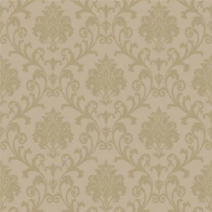 Tapet BLUE JAZZ GK NVP 324901 – 53x1000 cm (5.3 m²/ rola), PVC, lavabil, model clasic damasc , elegant, in nuante de bej si auriu cald, textură fin embosată, ideal pentru interioare rafinate și armonioase.