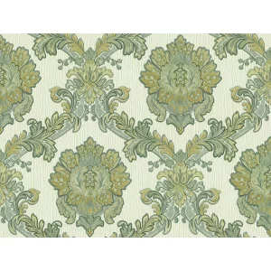 TAPET PVC FLORENCE 90122 - 70X1000 cm (7 m²/ rolă), PVC, lavabil, model baroc floral pe fundal crem-bej. 