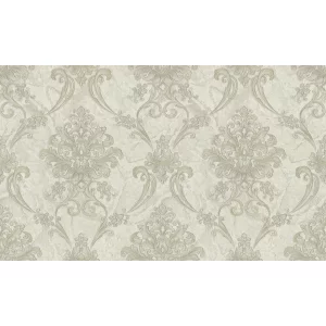 TAPET PVC ROYAL 90813 - 106X1000 cm (10.6 m²/ rolă), PVC, lavabil, model baroc elegant în nuanțe de crem și gri. 