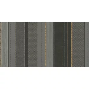 TAPET PVC ROYAL 93069 - 106X1000 cm (10.6 m²/ rola), PVC, lavabil, dungi verticale contrastante, texturate și geometrice în gri și bronz, perfect pentru decoruri moderne, industriale sau creative.