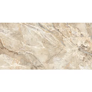 GRESIE BRECCIA SUPERB - 80X160 cm, porțelanată, în nuanțe de bej și crem cu vene albe și accente naturale, aspect de marmură lucioasă, ideală pentru interioare și exterioare elegante.