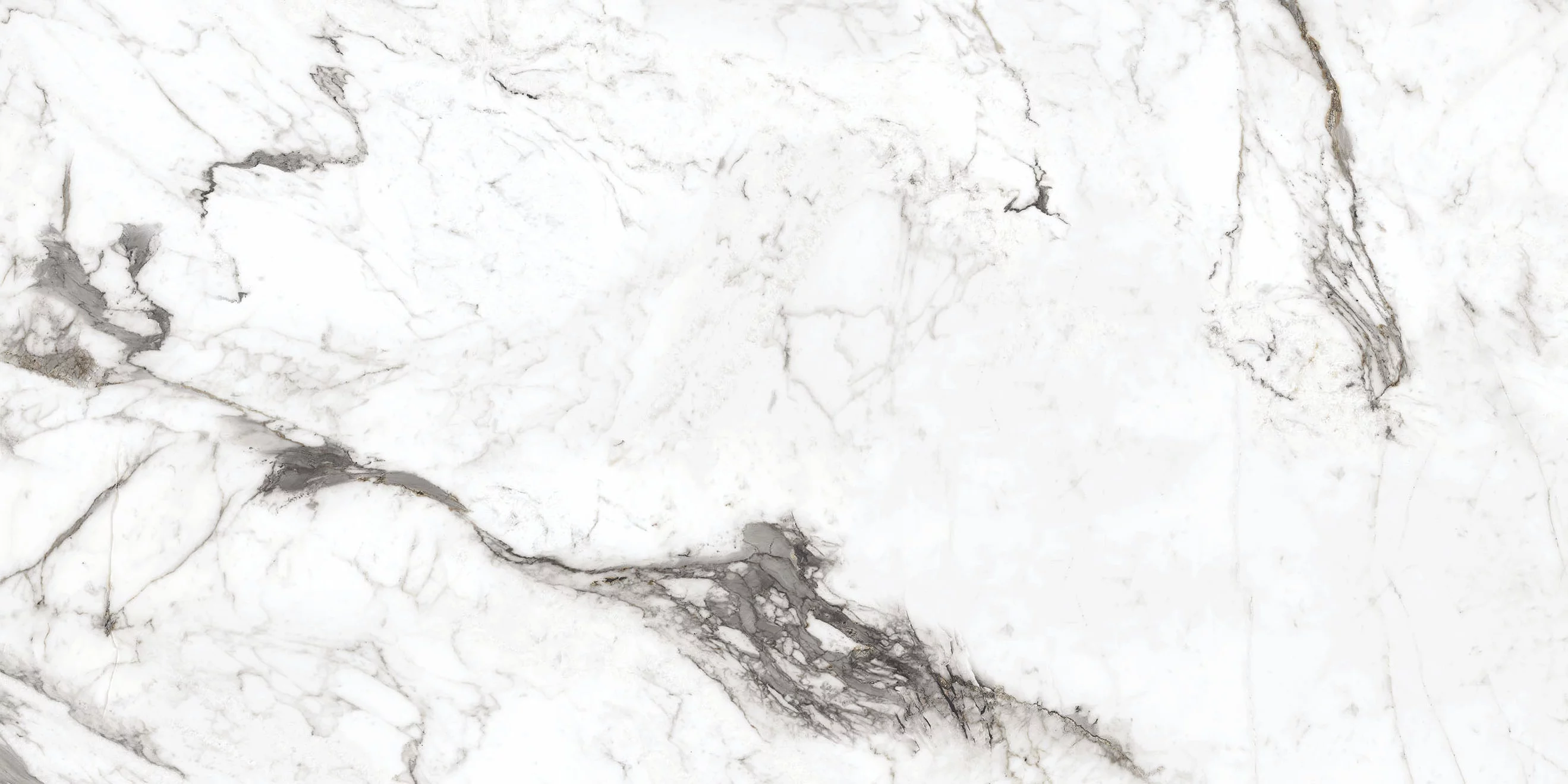 GRESIE CALACATA GOLD NATURAL 60x120 cm, porțelanată glazurată, aspect marmură albă cu venaturi gri, finisaj lucios, elegantă și rezistentă, ideală interior exterior și încălzire în pardoseală