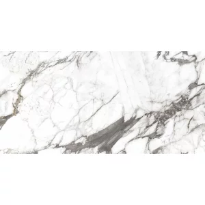 GRESIE CALACATA GOLD NATURAL 60x120 cm, porțelanată glazurată, aspect marmură albă cu venaturi gri, finisaj lucios, elegantă și rezistentă, ideală interior exterior și încălzire în pardoseală