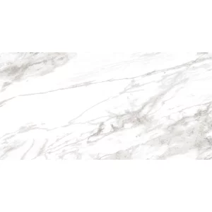 GRESIE VENEZUELA (SVPL 6048) - 60X120 cm, porțelanată, în nuanțe de alb cu vene gri fine, aspect elegant de marmură lucioasă, perfectă pentru spații interioare și exterioare moderne.