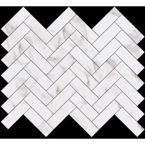 Mozaic din gresie portelanata 32X29.4 cm, SAHARA GREEN, alba, lucioasa, rectificata 