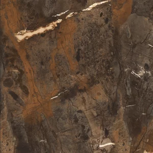 GRESIE GOLD PISA (GS88023) - 80X80 cm, porțelanată, în nuanțe intense de maro cu vene aurii și accente naturale, finisaj lucios și margini rectificate, ideală pentru interioare elegante și contemporane.