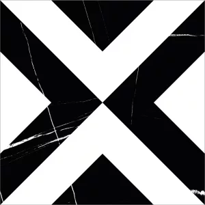 GRESIE DECOR DIAGO - 60X60 cm, glazurată și rectificată, cu finisaj lucios alb-negru geometric, ideală pentru interioare moderne.