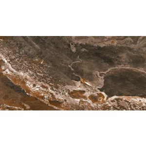 GRESIE ROCK STONE BROWN - 60X120 cm, porțelanată, în nuanțe intense de maro cu accente ruginii și tonuri pământii, aspect autentic de piatră naturală, finisaj mat rustic punch, ideală pentru interior și exterior.