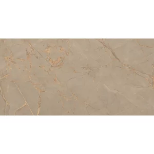 GRESIE GOLDEN FRENCH BROWN CV - 60X120 cm, porțelanată, în nuanțe calde de maro cu nervuri aurii, aspect elegant de marmură, finisaj mat carving, ideală pentru pardoseli și pereți, interior și exterior.
