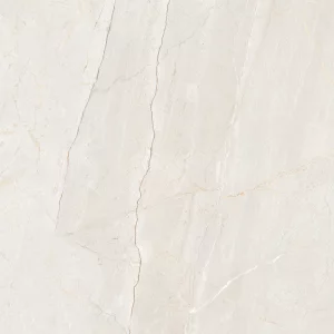 GRESIE RIVER IVORY - 80X80 cm, porțelanată, ivory deschis cu vinișoare subtile bej-gri, finisaj lucios elegant, inspirat din piatra naturală, potrivită pentru placări interioare.